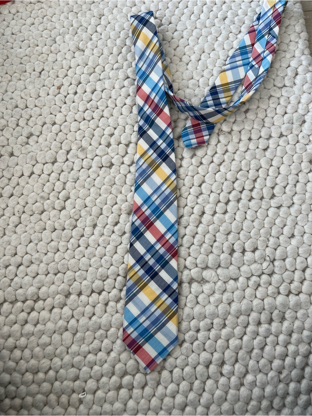 Ted Baker Plaid Tie in Blue, Yellow, Red
